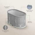Portable Foldable Bath Tub for Adults No Installation Needed Large Separate Hot SPA Soaking Ice Bathtub Gray