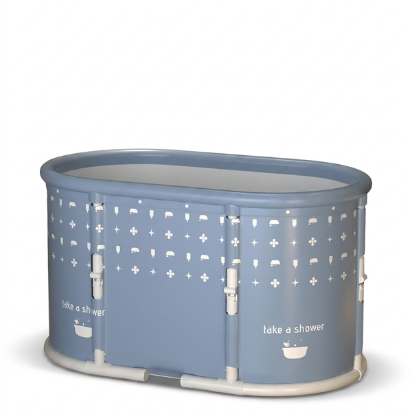 Portable Foldable Bath Tub for Adults No Installation Needed Large Separate Hot SPA Soaking Ice Bathtub Gray