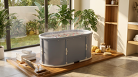 Portable Foldable Bath Tub for Adults No Installation Needed Large Separate Hot SPA Soaking Ice Bathtub Gray — Lifestyle